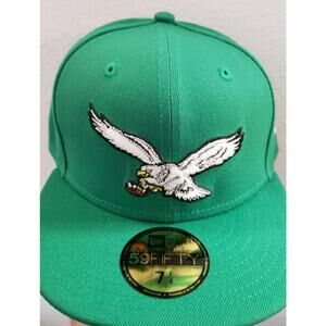 Philadelphia Eagles Hat Kelly Green 7 1/4 Retro Throwback Logo 59FIFTY New Era